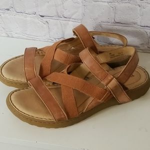 Born Leather Tan Brown Women's Sandal shoes 8
